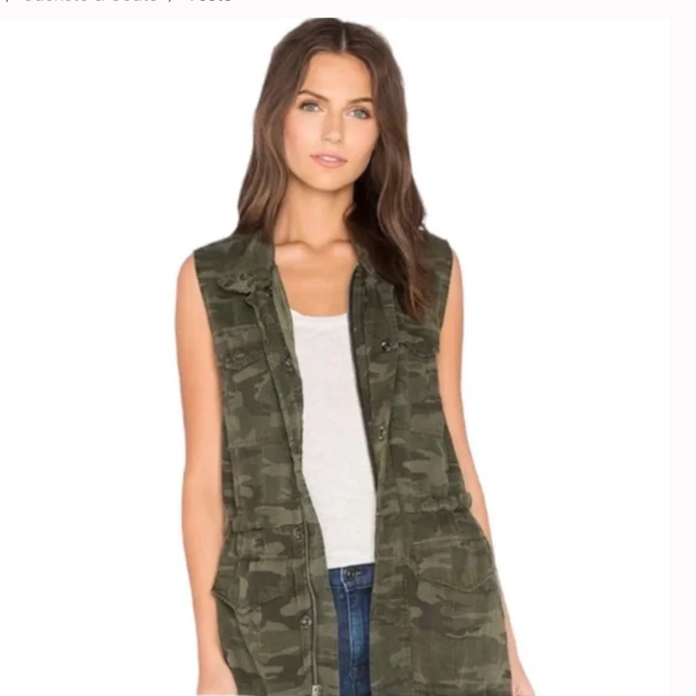 NWT Sanctuary Mil Olive Safari Jacket Vest Camoflage M